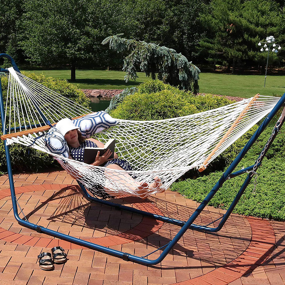 New Design cotton rope hammocks Swing hanging hammmock bed adult swing bed hammock  for Outdoor and Indoor