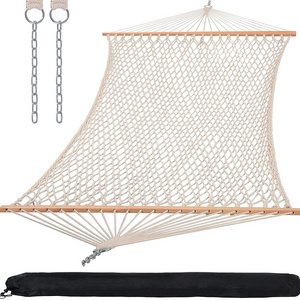 New Design cotton rope hammocks Swing hanging hammmock bed adult swing bed hammock  for Outdoor and Indoor