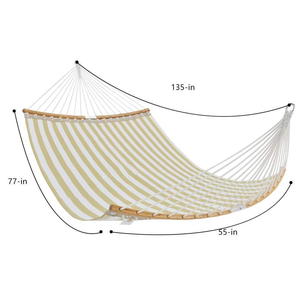 12FT Curved Quick Dry Patio Double Hammock, 2 Person Hammock with Chains and Hooks Outdoor & Indoor Hammock