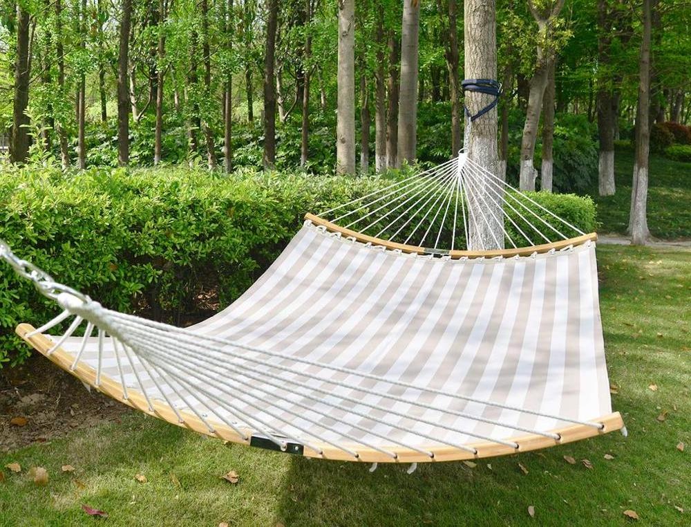 HR new curved bamboo foleded Quick Dry Tesline Hammock  outdoor or indoor