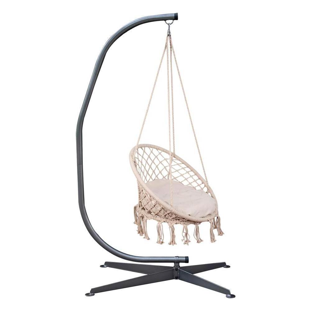 450LBS Capacity Hammock Chair Steel Stand Hanging Macrame Hammock Chair assembled Stand for Patio