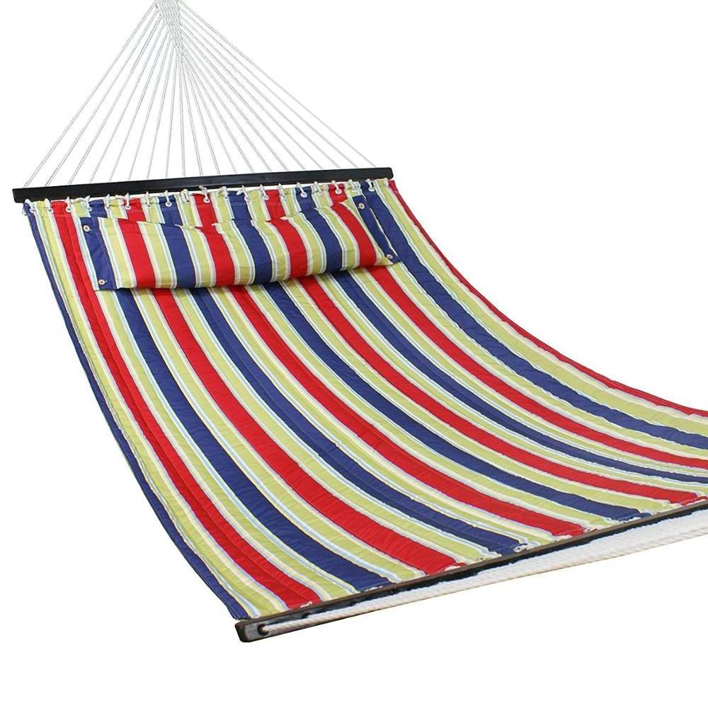 Curved Bamboo Bar Quilted Hammock Small Volume Packaging Size Hammock