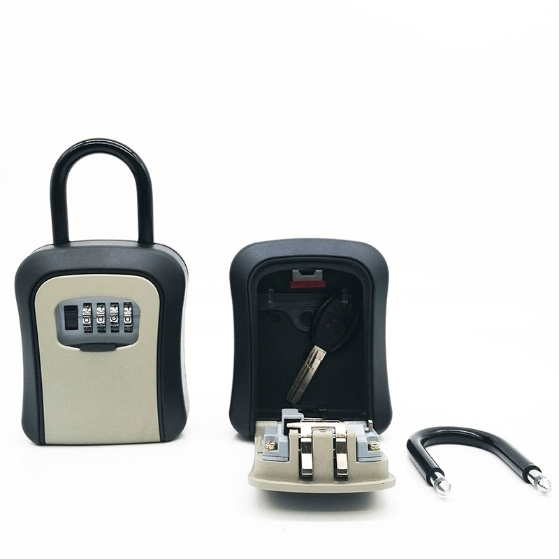 Steel Cable Shackle Portable Mini Small Key Lock Box Hide a Key Safe Lockbox Car Padlock Key Safe