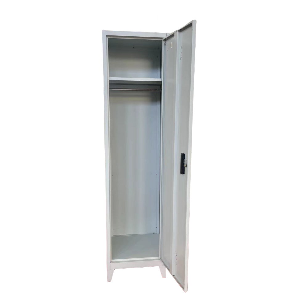 Single Door Steel Cabinet Clothes Storage Locker 1 door Metal Wardrobe Closet with Standing Foot