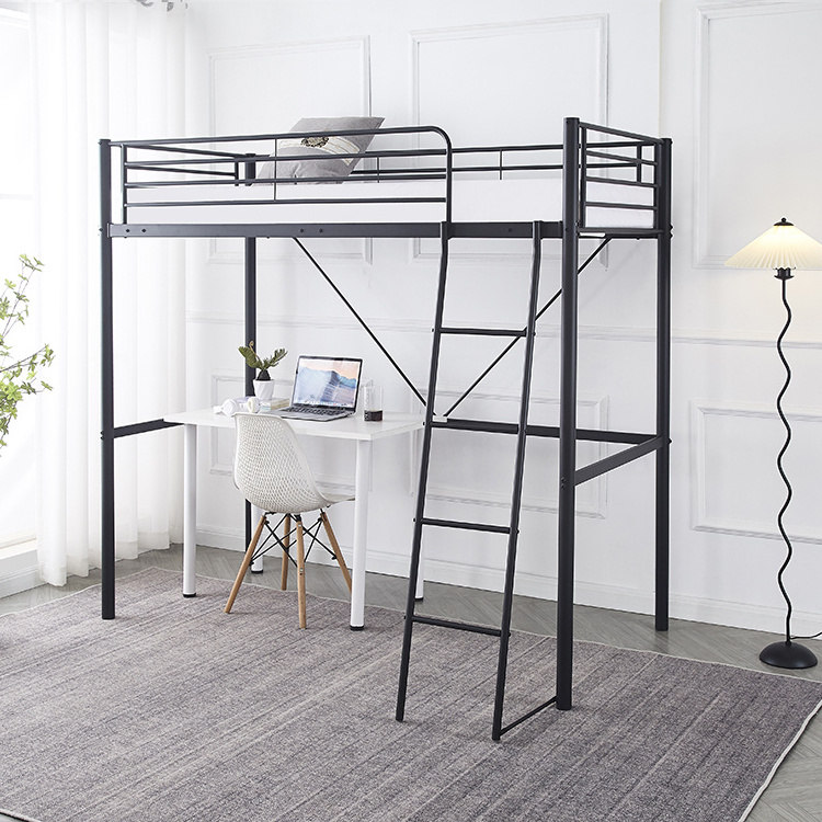 School Dormitory Single Modern Function Full Loft Bunk Frame Queen Size Metal Bed