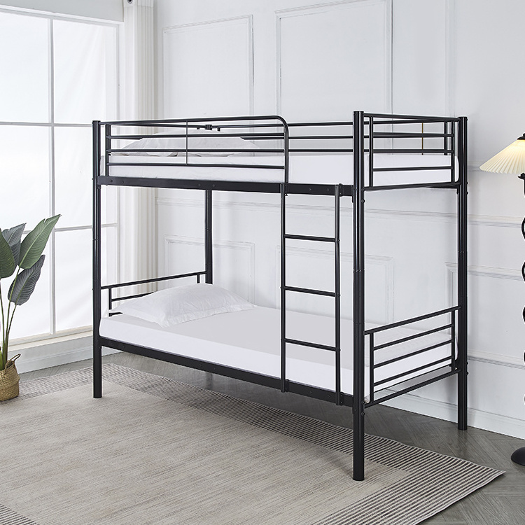 America style twin double decker metal frame dormitory beds white bunk bed