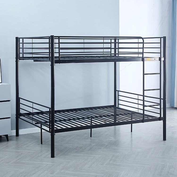 America style twin double decker metal frame dormitory beds white bunk bed