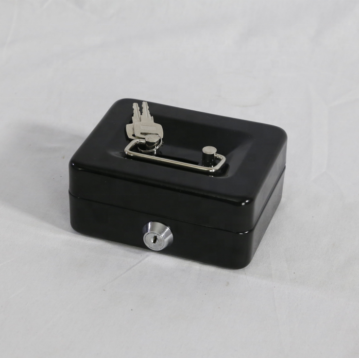 Cash Box With Money Tray Small Metal Lock Box With Key Jewelry Cash Security Storage Organizer Box