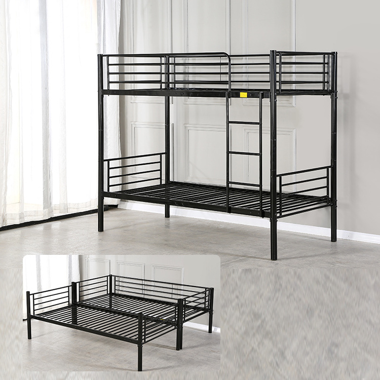 America style twin double decker metal frame dormitory beds white bunk bed