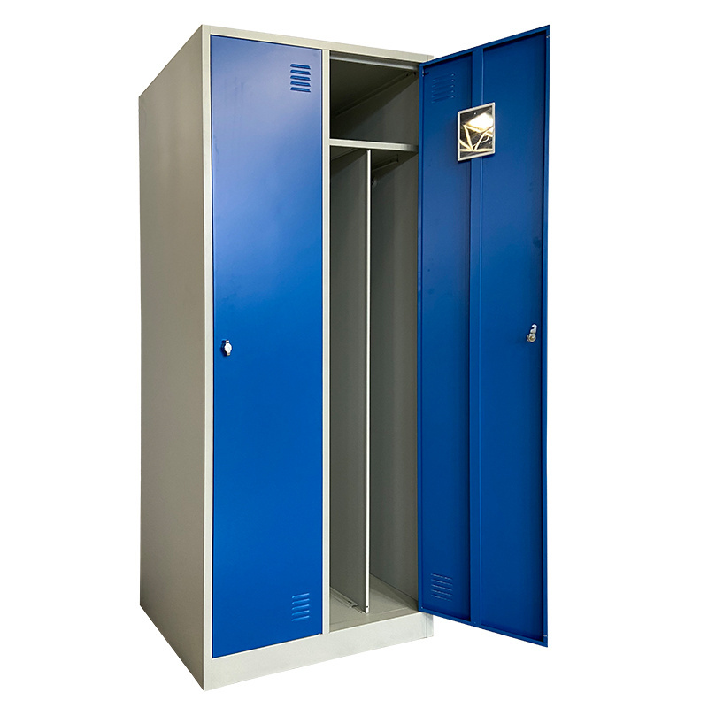 Low Price KD Steel Material Lockable Metal Individual Wardrobe Two Door Locker