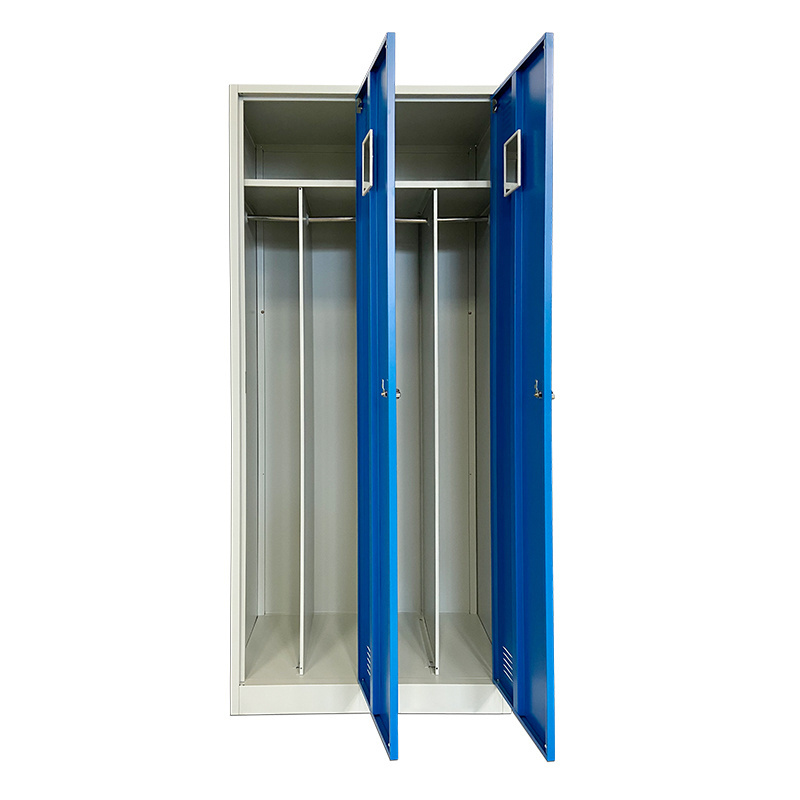 Low Price KD Steel Material Lockable Metal Individual Wardrobe Two Door Locker