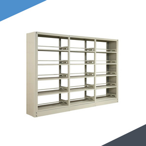 modern steel double side metal bookshelf library shelving