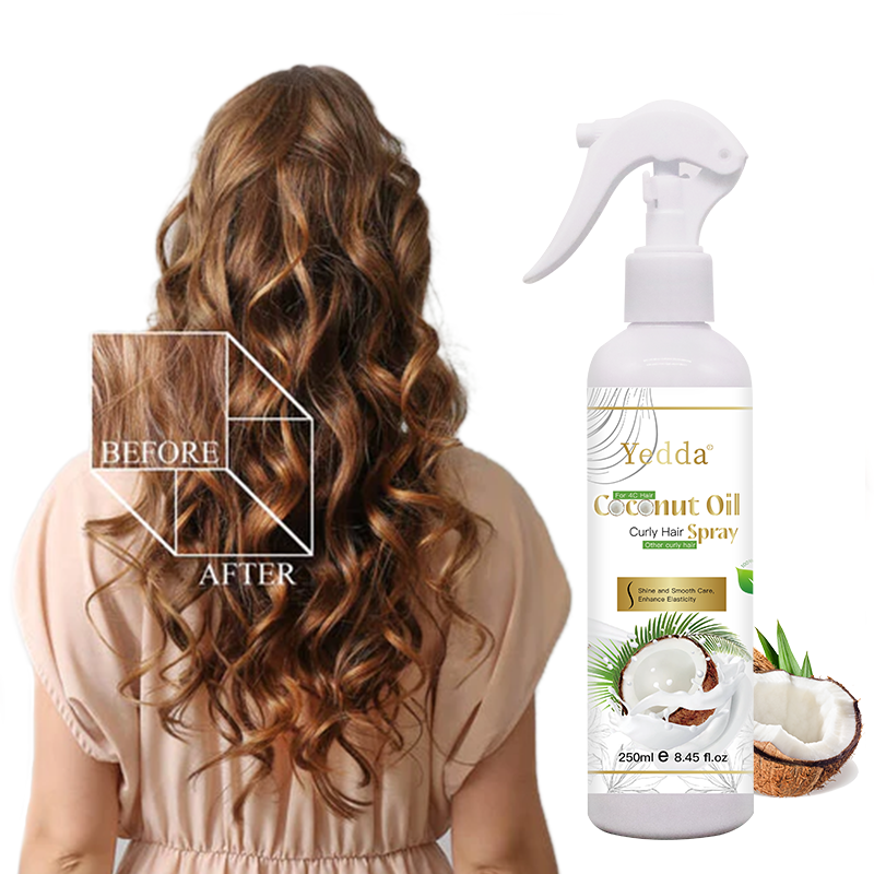 natural coconut oil leave in conditioner spray for curly hair , for dry, split ends, tangled, dull, damaged curls hair