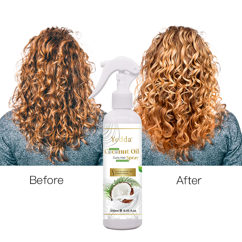 natural coconut oil leave in conditioner spray for curly hair , for dry, split ends, tangled, dull, damaged curls hair