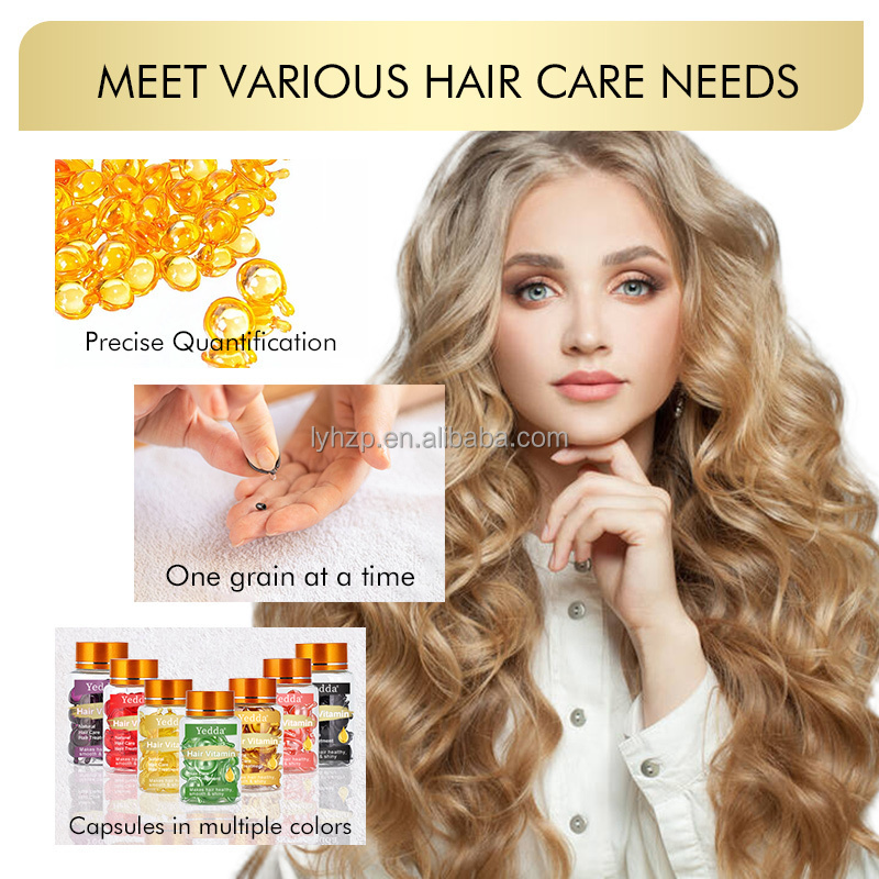 Pure  Hair Serum Vitamin Care  Oil Capsule for Hair Damaged, Brighten Hair Shine, Anti-Tangle