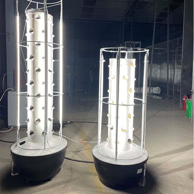 Home gardens vertical tower garden hydroponic system with LED grow box for house and garden