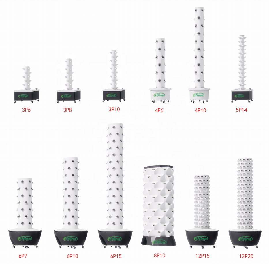 Lyine 2024 OEM Comercial Aeroponic Tower Garden Greenhouse Vertical Hydroponic Growing Systems farming for home use