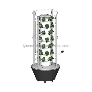 Home gardens vertical tower garden hydroponic system with LED grow box for house and garden