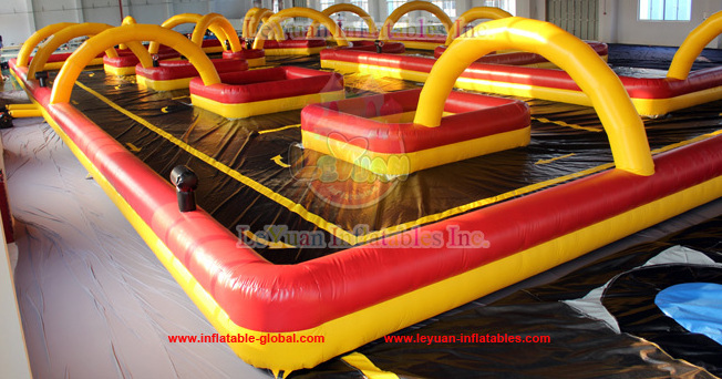 Outdoor Inflatable Trampoline Park Karting Racing Track Circuit Go kart And Bike Race Tracks