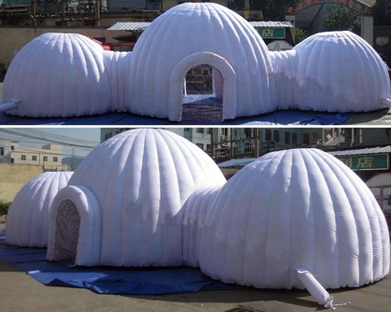 Two Doors Constantly Inflate Yurts Inflatable Dome Shape Tent For Sale