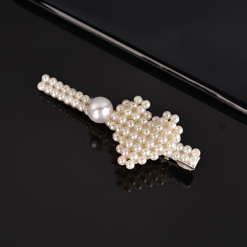 Gattara Hair Accessories Hair Clip Pearl Bow Hairpin Simple Style Korean Women's Gift Diamond Hair Clips