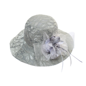 Gattara Wedding Hats Church Sun Protection Luxury Oversized Floral Wide Brim Breathable Women'S Beach Hat Outdoor Sun Hat