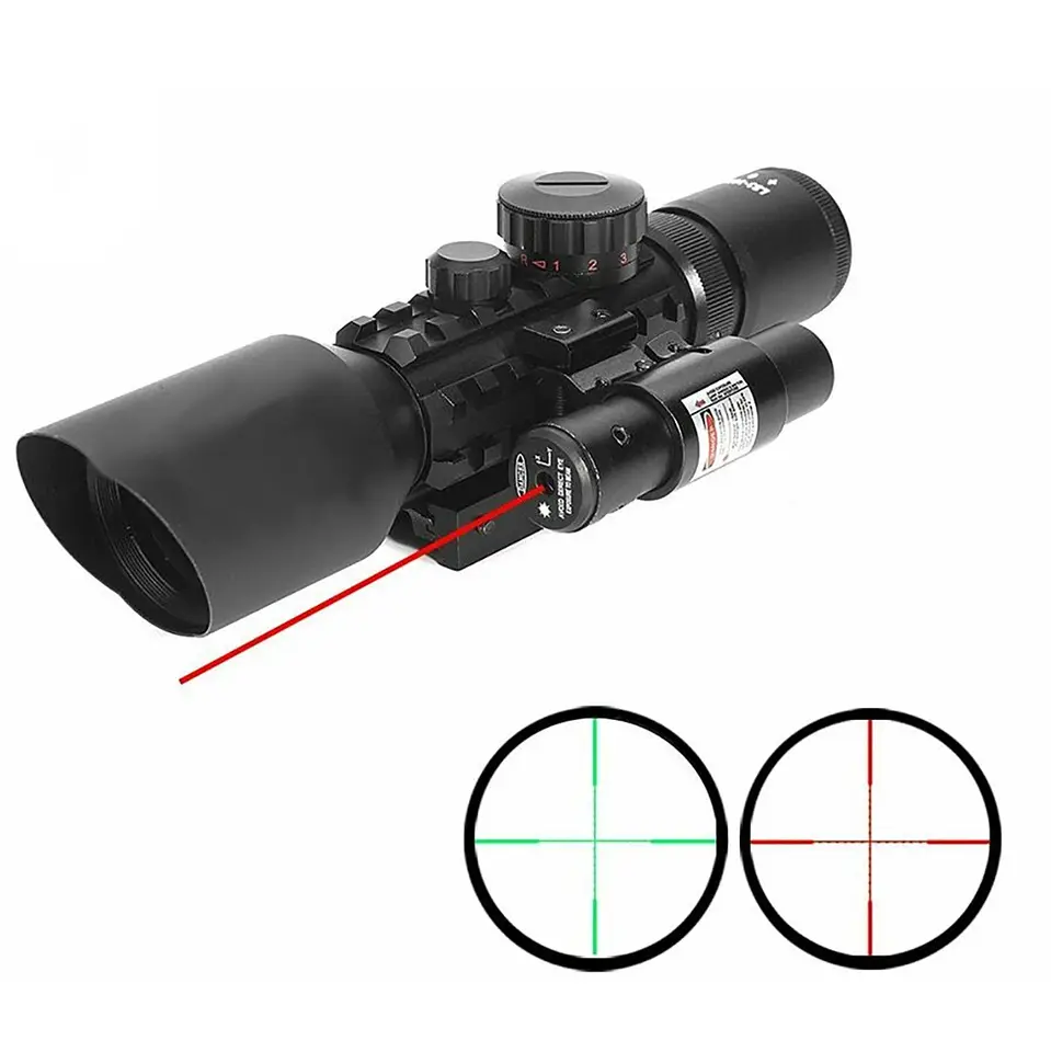 Scope 3 10X40 EG Optics Sight Scope Red Green Illuminated With Red Dot Laser For Outdoor Activities