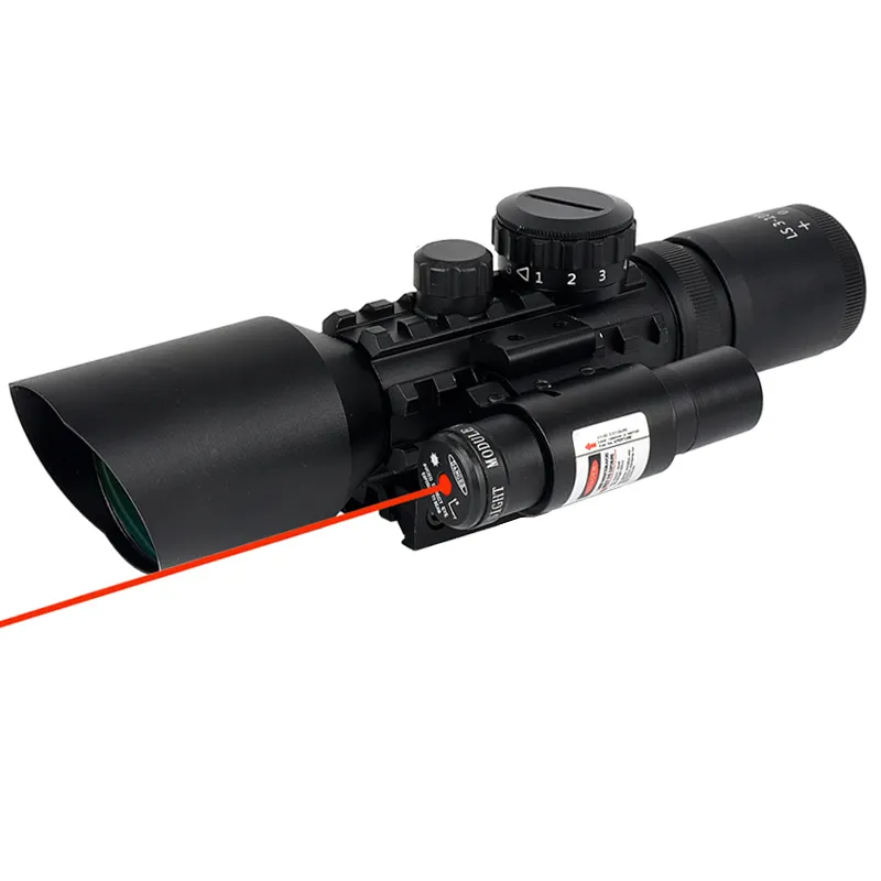 Scope 3 10X40 EG Optics Sight Scope Red Green Illuminated With Red Dot Laser For Outdoor Activities