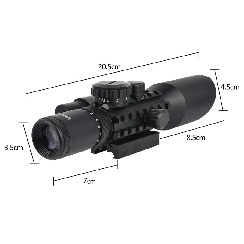 Scope 3 10X40 EG Optics Sight Scope Red Green Illuminated With Red Dot Laser For Outdoor Activities