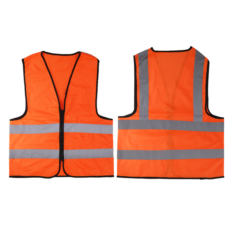 Zipper Design Construction Reflective Hi Vis Protective Workwear Hi Vis Work Safety Vest With No Pockets