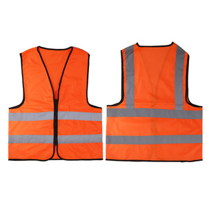 Zipper Design Construction Reflective Hi Vis Protective Workwear Hi Vis Work Safety Vest With No Pockets