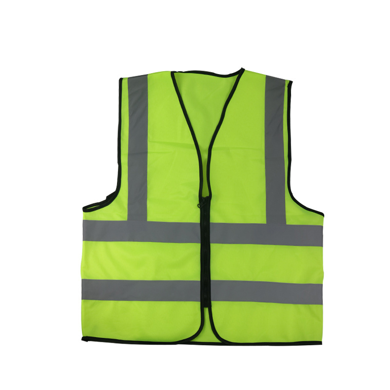 Zipper Design Construction Reflective Hi Vis Protective Workwear Hi Vis Work Safety Vest With No Pockets