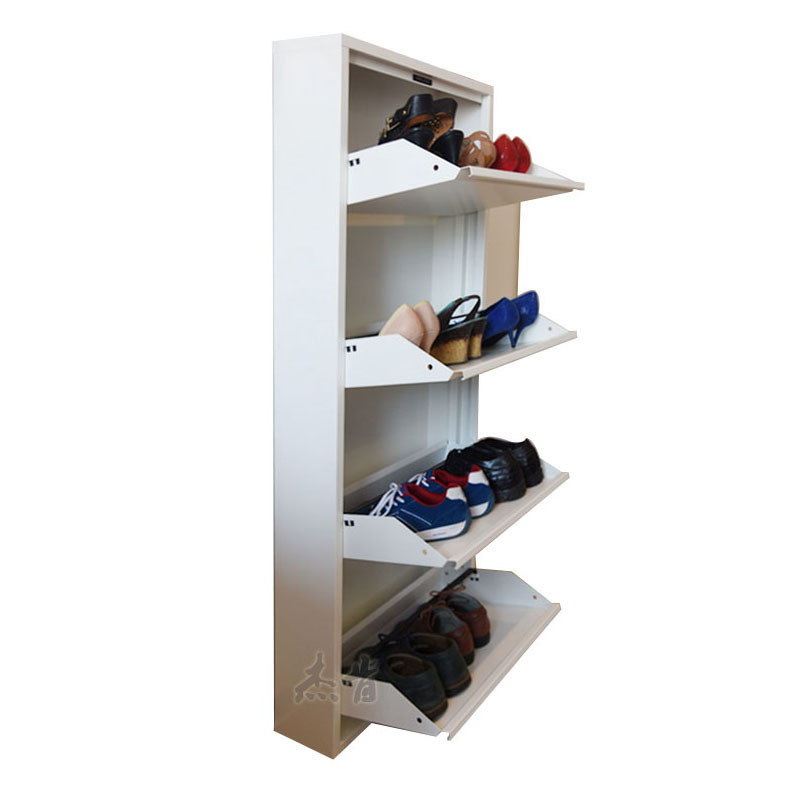 Home Living Room Entryway 2/3/4/5 Tier steel Mirror Rotating Pull Out Shoe Rack Shoe Storage Cabinet