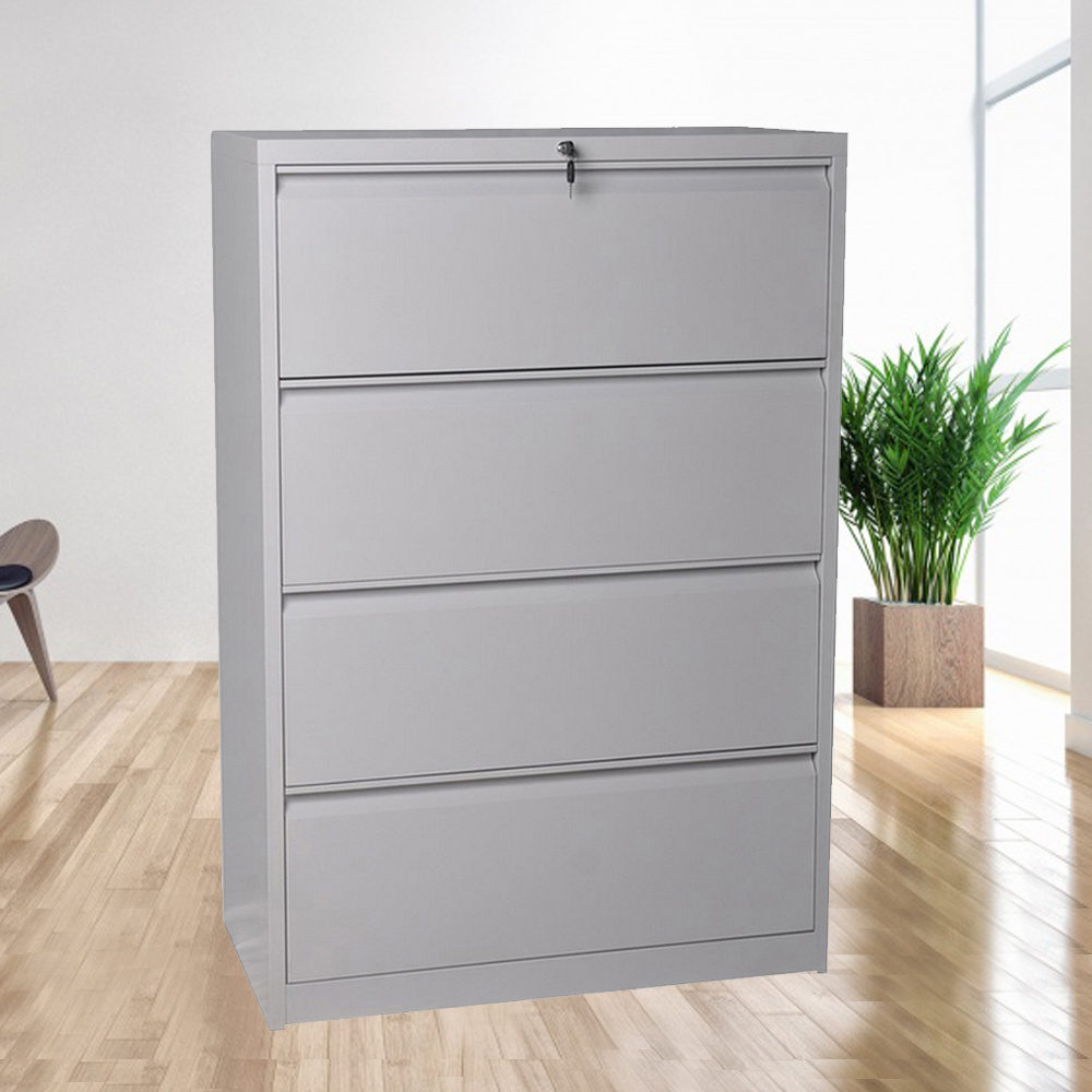 Office use legal size 4 drawer paint file cabinet with locking bar