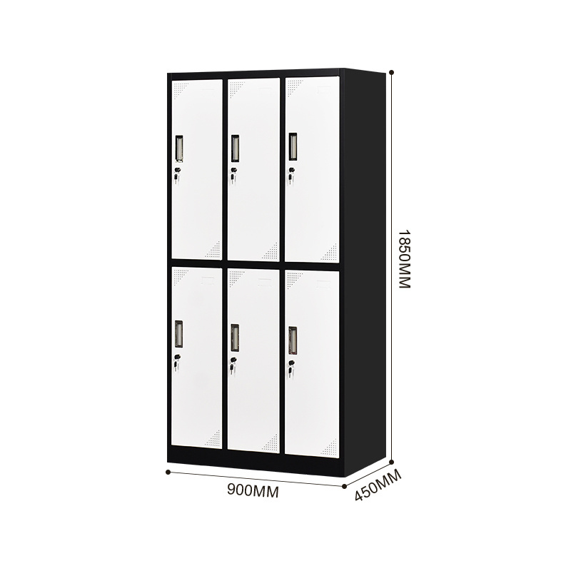 2024 factory price 6 doors gym metal lockers steel office furniture clothes storage lockers