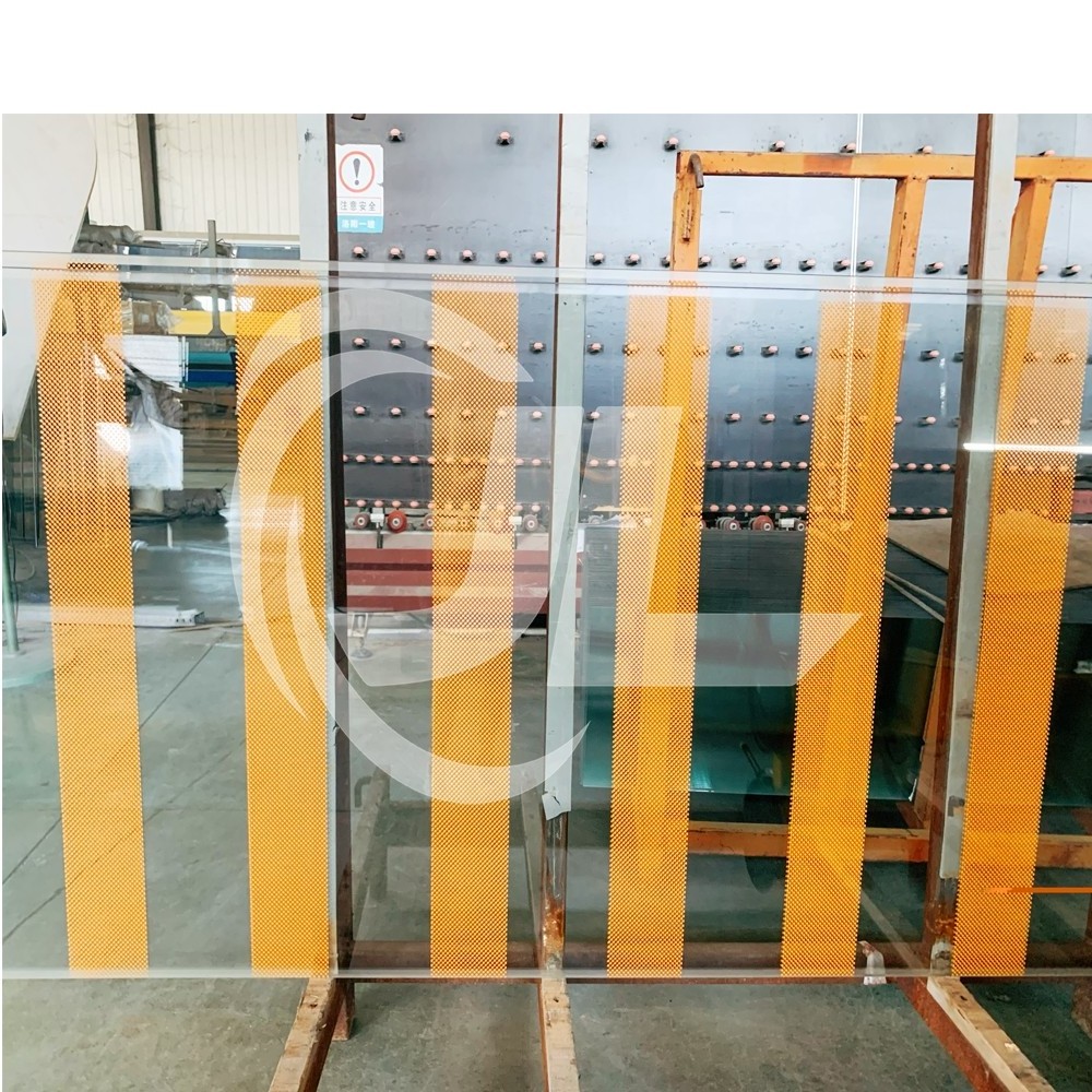 12mm obscure safety glass laminated glass with etched glass for building floor and composite doors