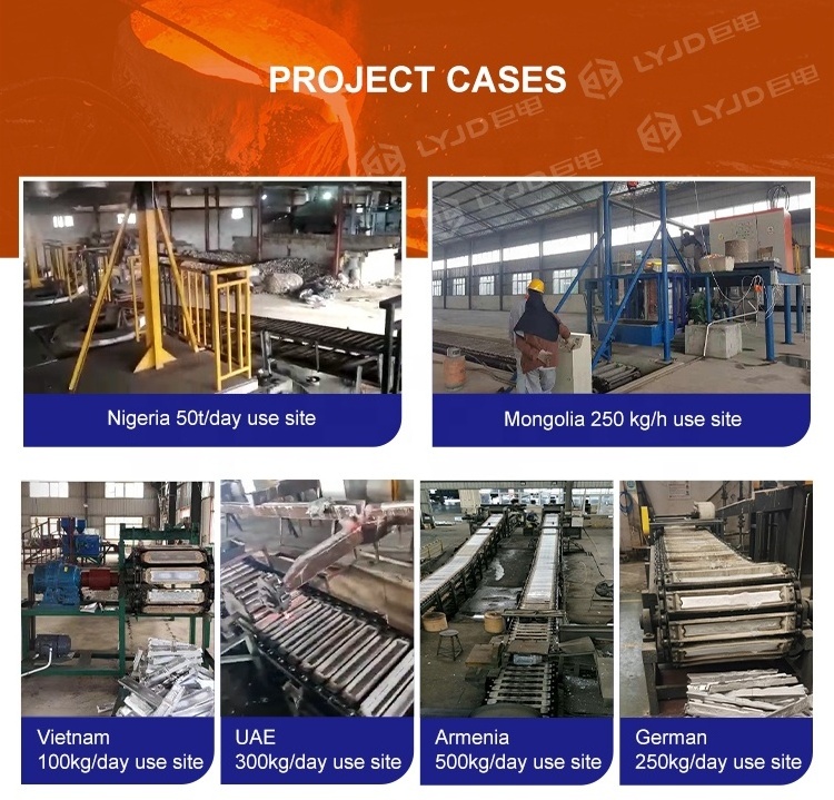 Steel scraps melting and billet ingot continuous casting machine and production line automatic steel ingot making machine