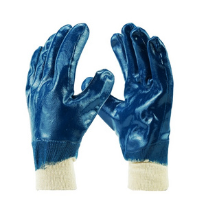 Nitrile Fully Coated Work Gloves Safety Cuff Safety Gloves with Jersey Liner Oil Resistant Industrial Working Gloves