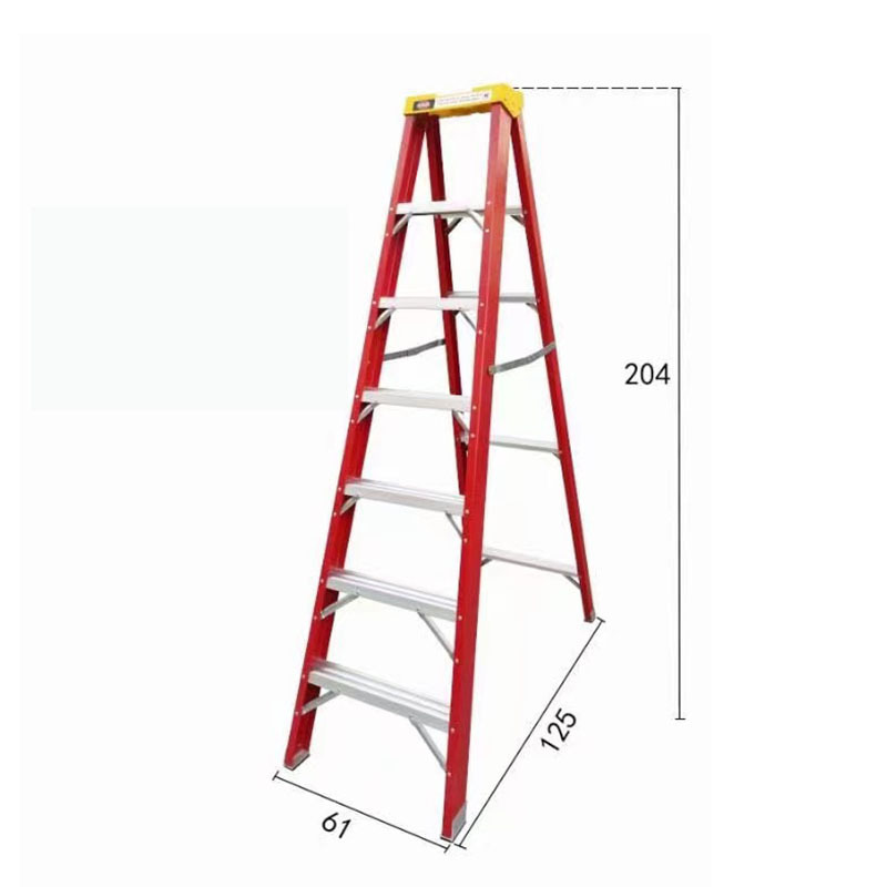 High Strength Fiberglass Mobile Platform 3 Step Warehouse Ladder