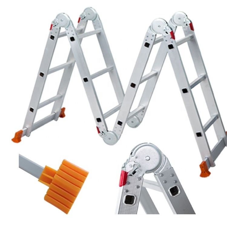 Customized Aluminum Compact Ladder 4 X 2 3 4 5 6 Steps 8 12 16 20 24 Foot