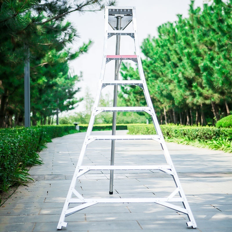 Gardener Aluminum Tripod Platform Orchard Platform Ladder For Pruning Tree Trimming Fruit Picking