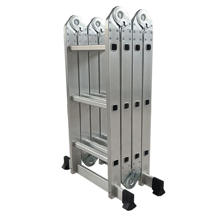 Customized Aluminum Compact Ladder 4 X 2 3 4 5 6 Steps 8 12 16 20 24 Foot