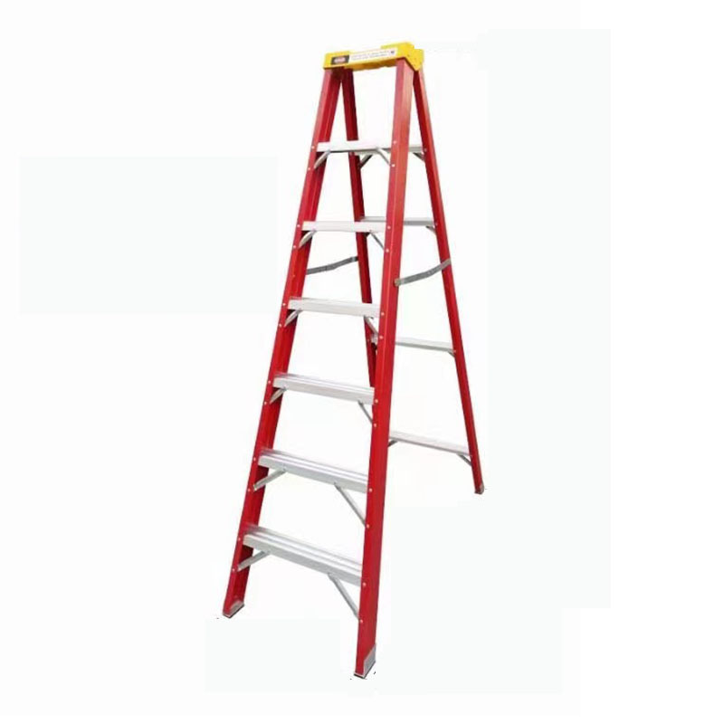 High Strength Fiberglass Mobile Platform 3 Step Warehouse Ladder