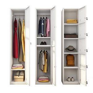 Small Clothes Wardrobe Storage Cabinet Storage Locker with Key Lock