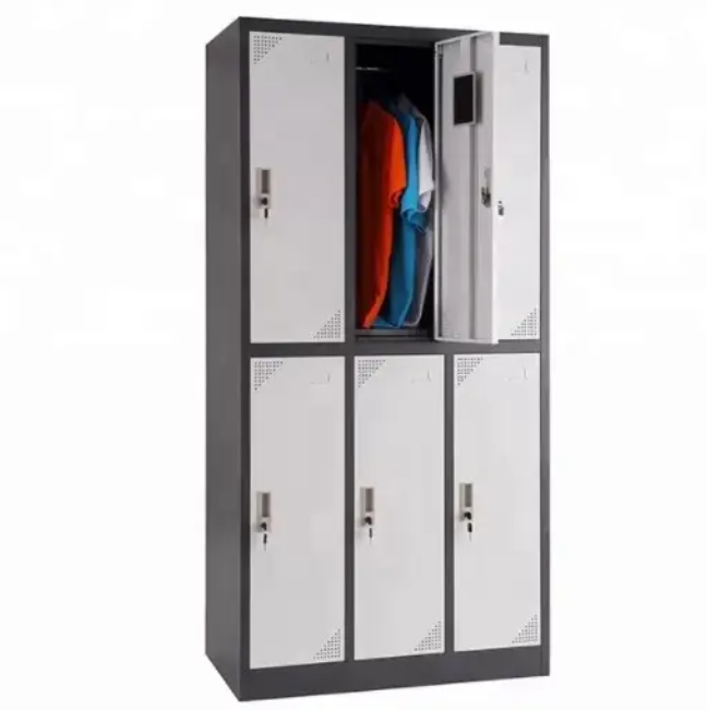 Gym iron locker cabinet steel staff metal work lockers school storage metal locker steel metal loker 6 pintu roperos armario