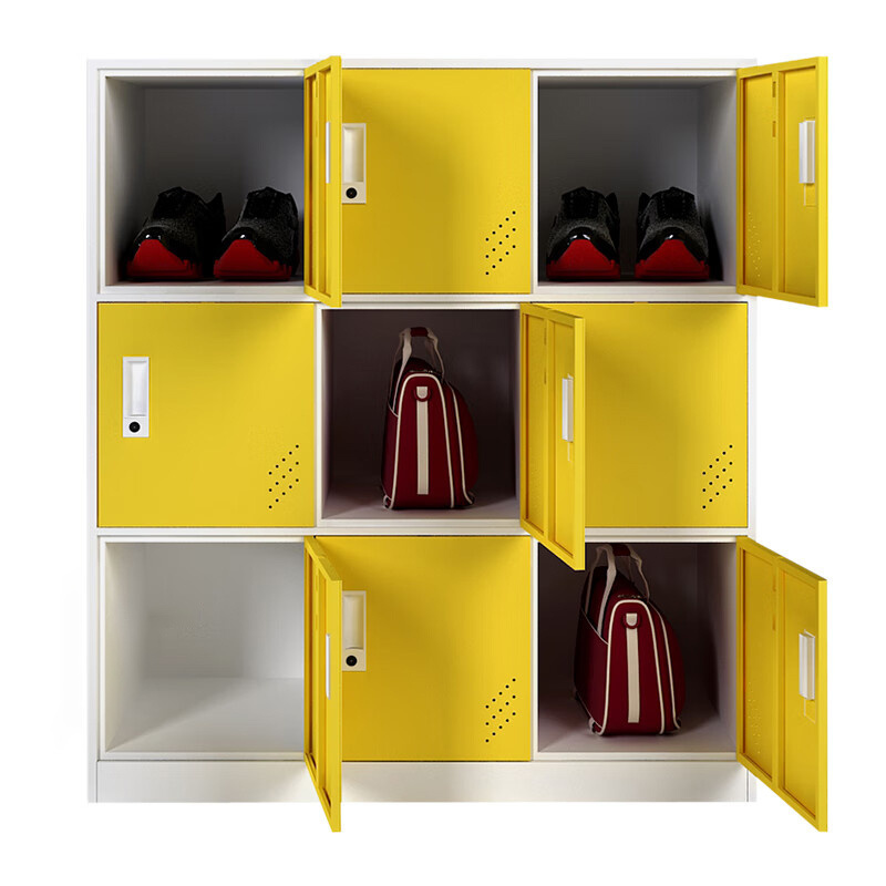 Primary School Metal Narrow Edge Closet 9 Door Clothes Cabinet