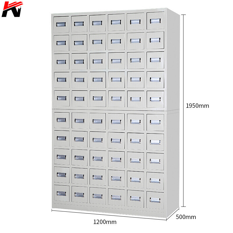 Chinese traditional medicine drawers pharmacy cabinet storage metal steel locker for hospital cabinet