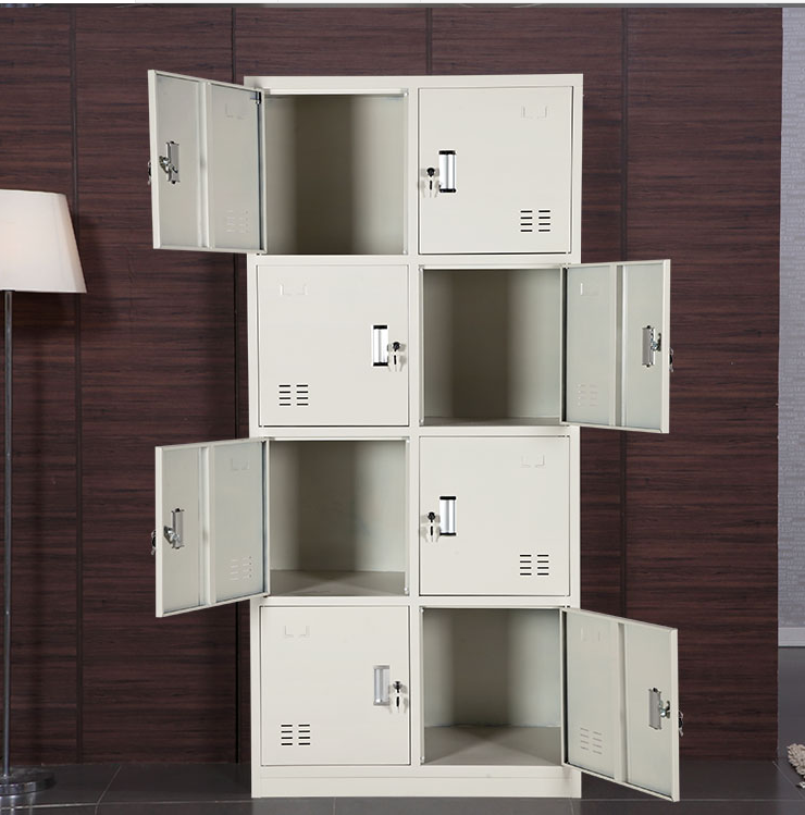 Cheap changing room 8 door stainless steel storage lockers / luggage parcel metal locker