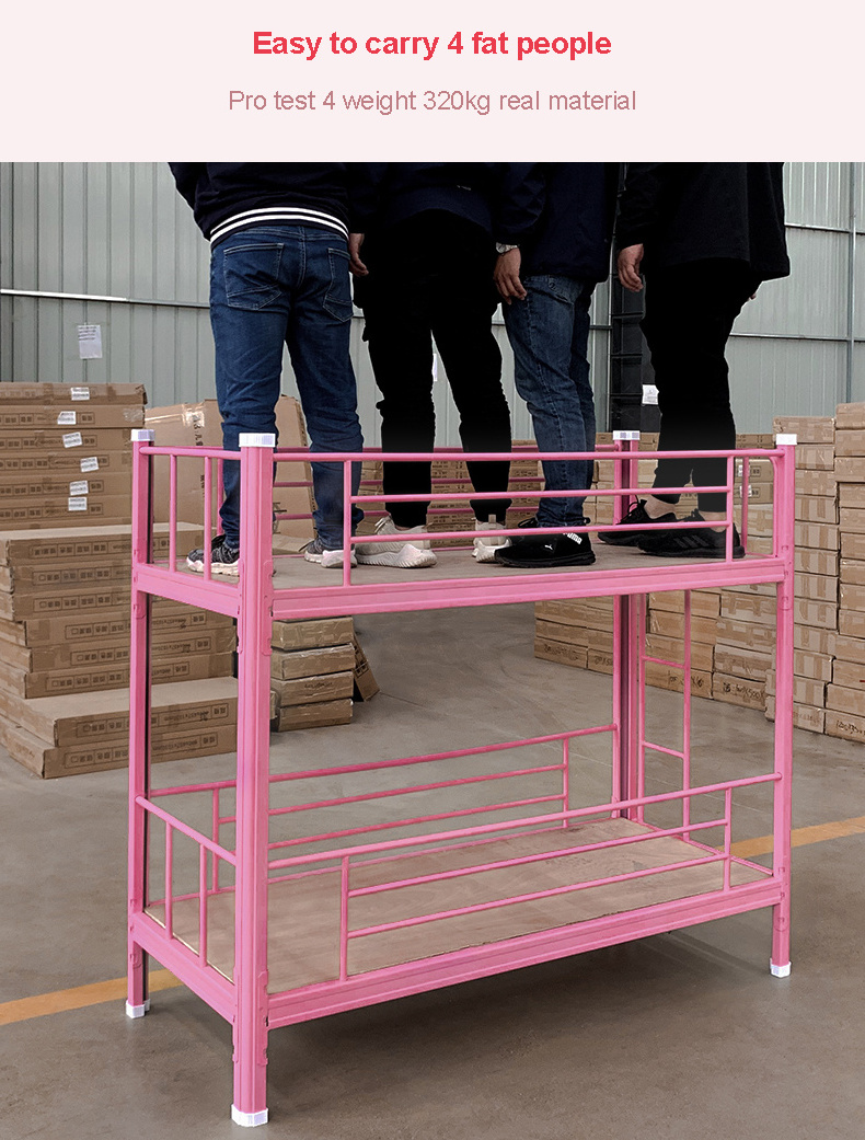 Wholesale top seller double bunker bed for adults worker Double Deck Steel Metal Frame Stainless Bunk Bed