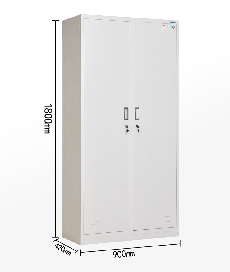 Metal Storage  Cabinet 2 Door Steel Cupboard Wardrobe  Tall Locker